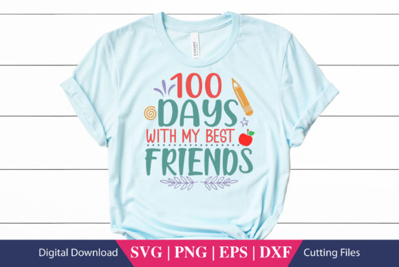 100 Days with Friends School SVG File: A Practical Graphic Design Asset for Crafts and Merch