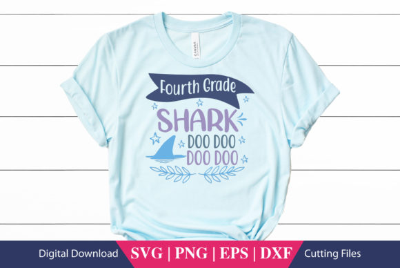 Fourth Grade Shark School SVG File: A Playful Graphic for Crafts and Branding