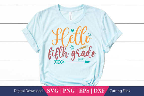 Hello Fifth Grade School SVG File: A Vibrant Design Asset for Crafts and Graphics