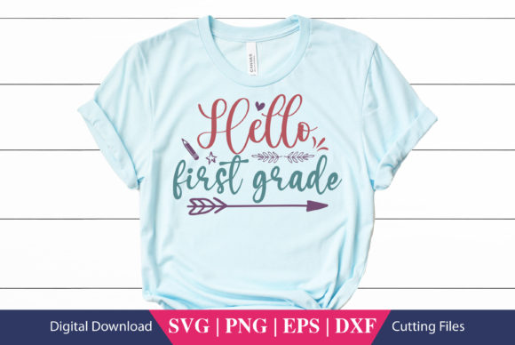 Hello First Grade School SVG File for Crafts & Graphics