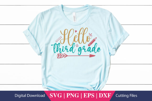 Hello Third Grade School SVG File: A Creative Design Asset for Crafts and Branding